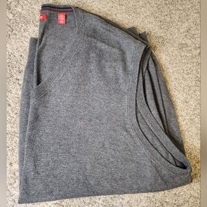 Izod Mens Gray V-Neck Sweater Vest 3XLT